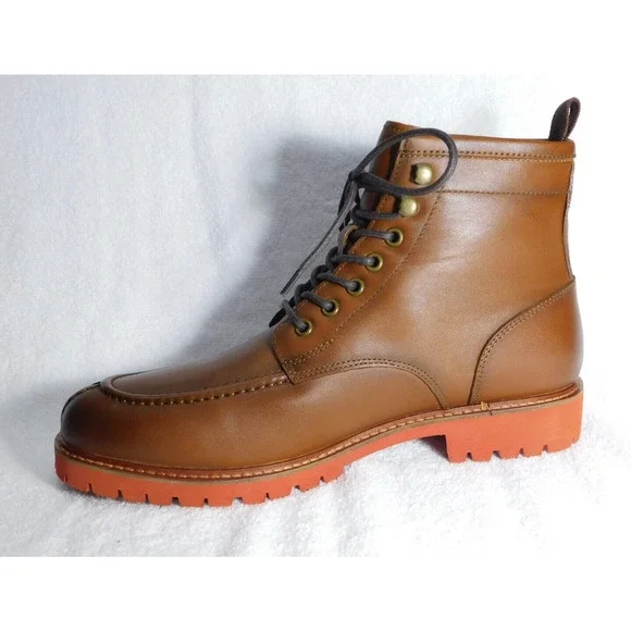 M7 Vince Camuto Brown Men's Kameil Lace-Up Leather Cuero Boots Size 9 M - Picture 1 of 5